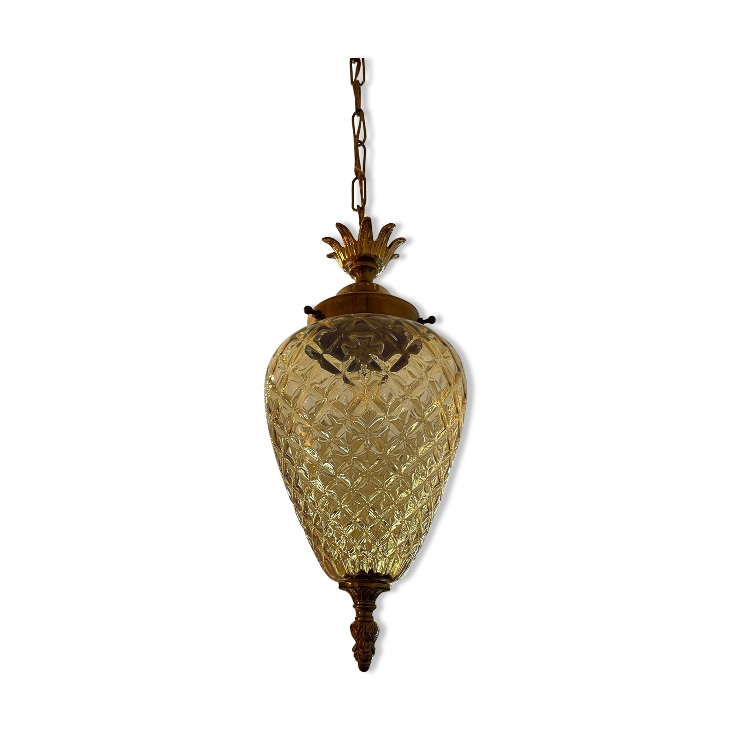Amber pineapple chandelier from the 70s