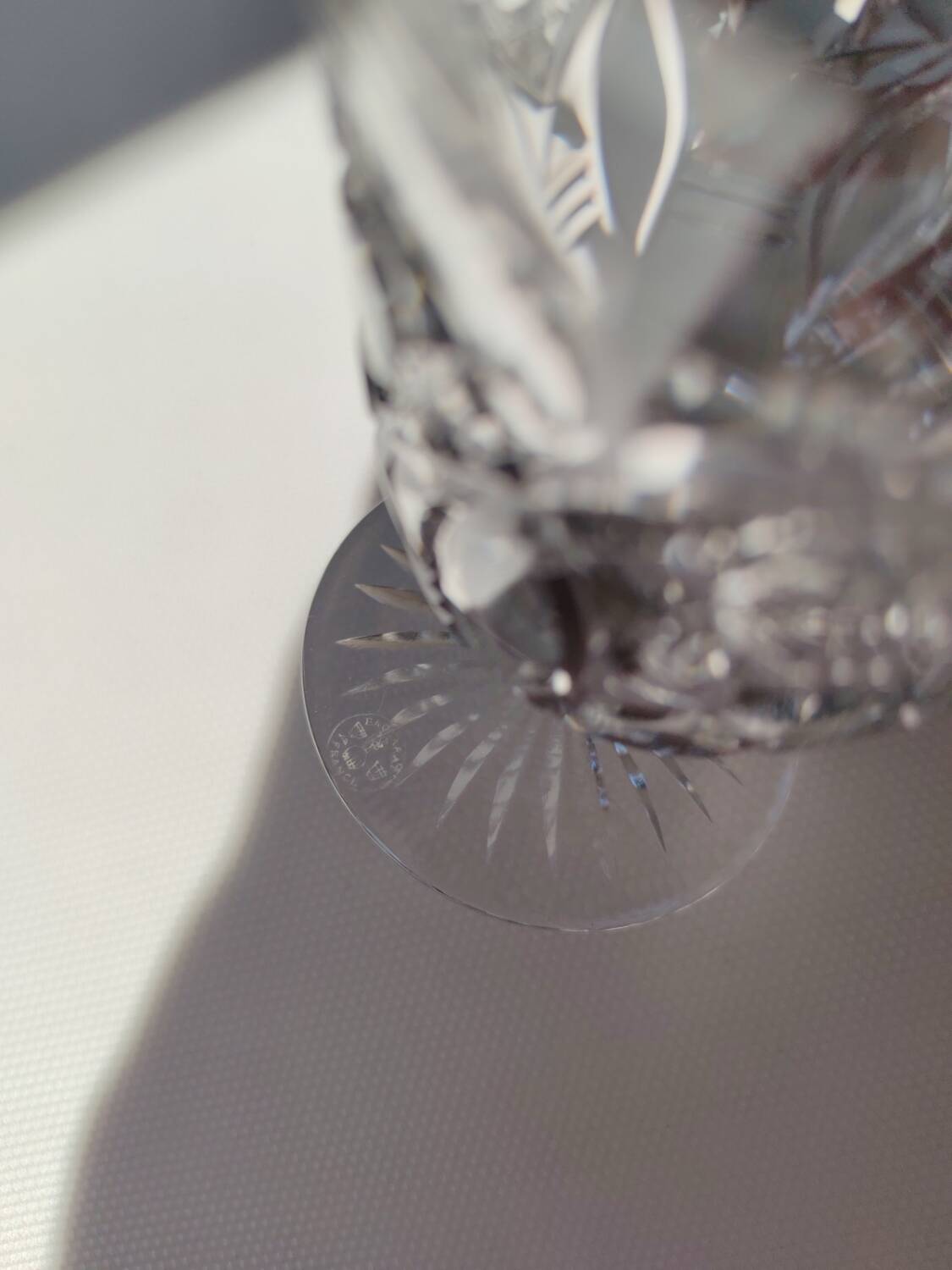 12 Baccarat crystal water and wine glasses, Beaujeu model, mid-20th century.