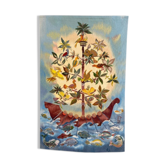 Mid-century modern French aubusson tapestry