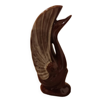 Ceramic soliflore vase with swan decor