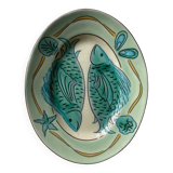 Vintage ceramic fish dish signed