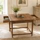 Square farmhouse table in solid oak.