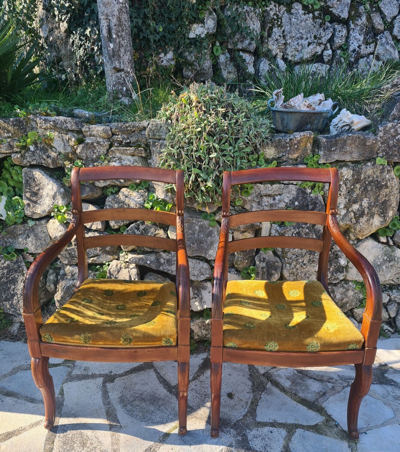 Pair of Empire style armchairs