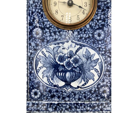 Horloge en céramique en bleu de Delft, Pays Bas, début XXÈME | Selency