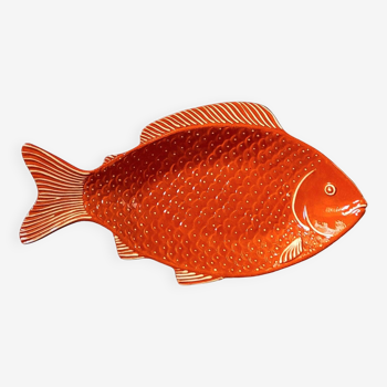 Glazed terracotta fish dish