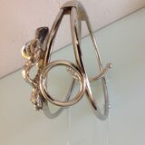 Glass/vintage 70s metal table bottle door