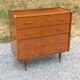 Vintage walnut varnished chest of drawers with 4 drawers from the 1960s.