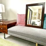 Art Deco rosewood and brass mirror