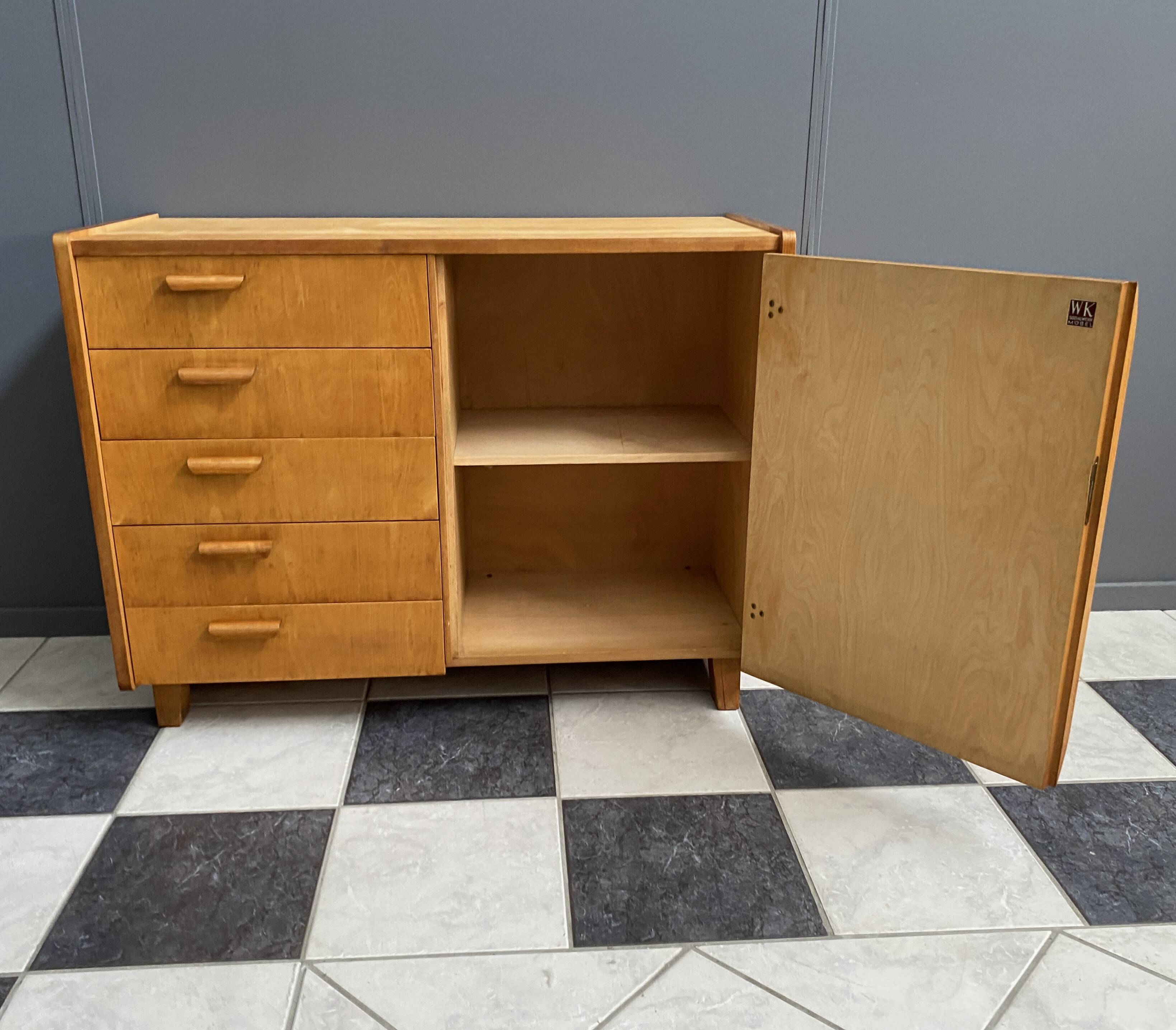 Blond wood WK Cabinet by Arno Lambrecht 1952