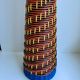 Bottle Scoubidou orange yellow and blue and yellow 70s