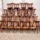 Series set of 36 vintage curved wood bistro chairs