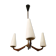 Lustre français Arlus en opaline et bois 1950