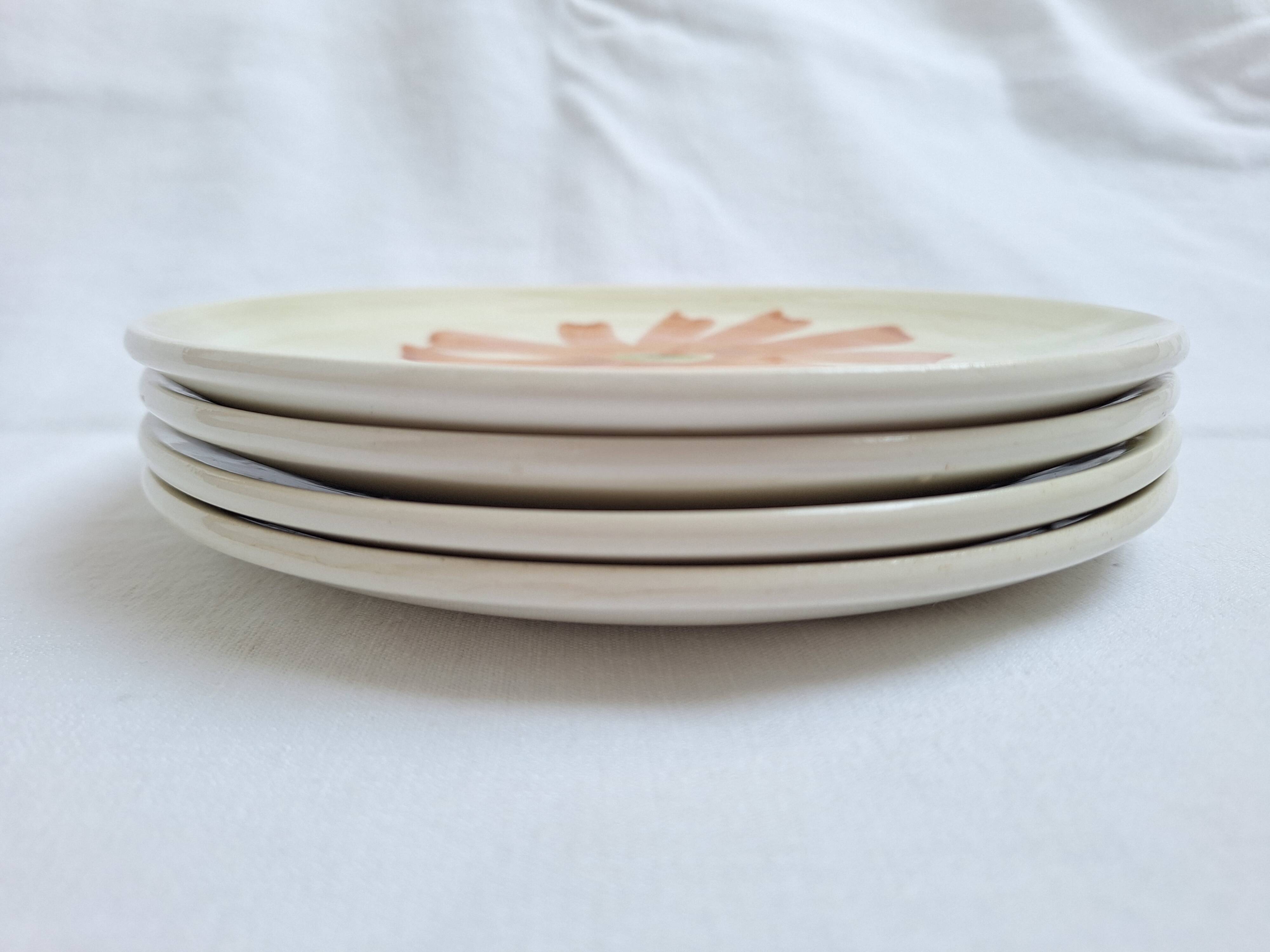 Dessert plates with flowers St Amand