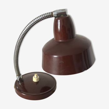 Lampe de chevet chocolat 19cm vintage 1960