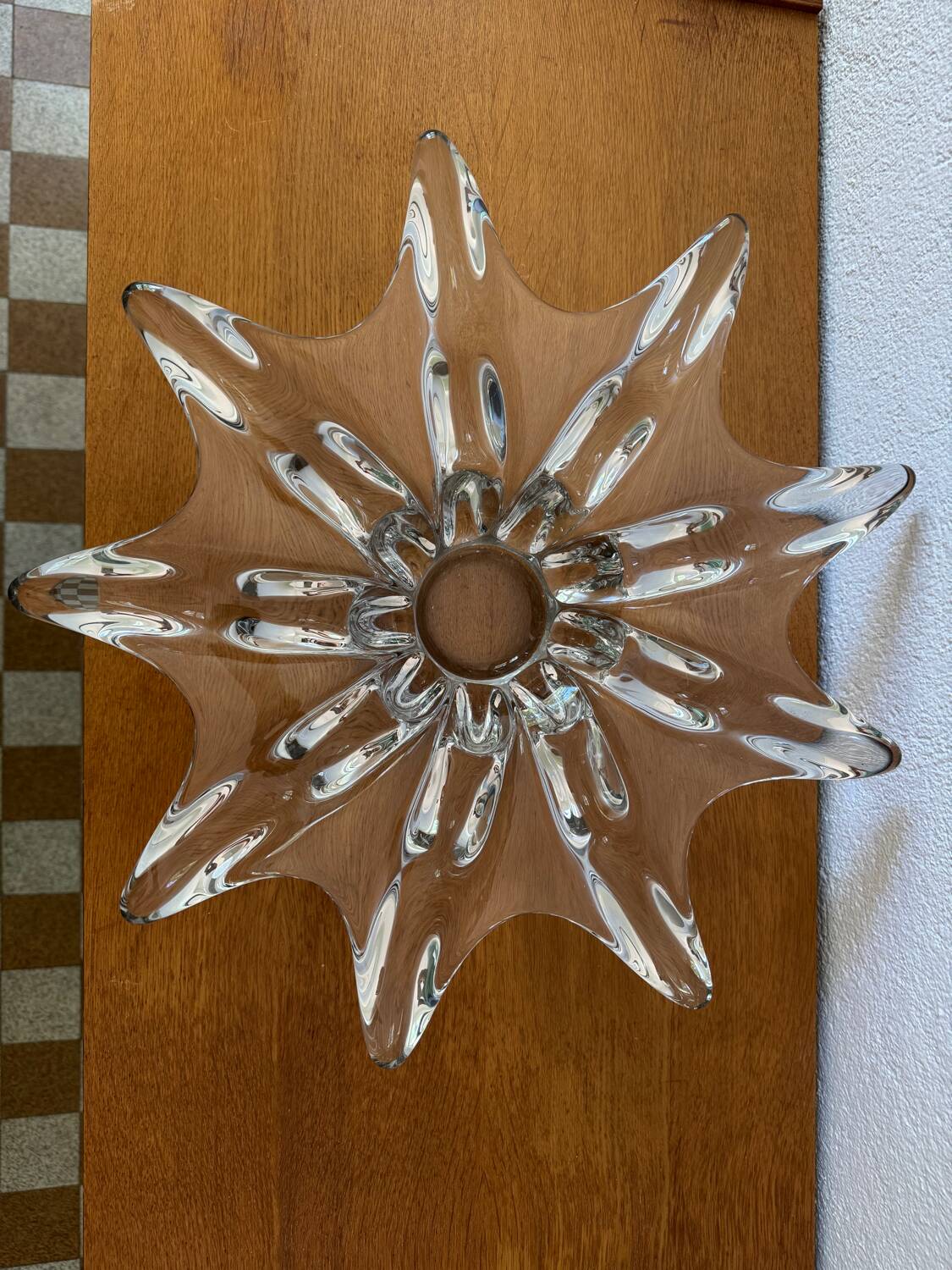 Grande coupe cristal étoile années 60