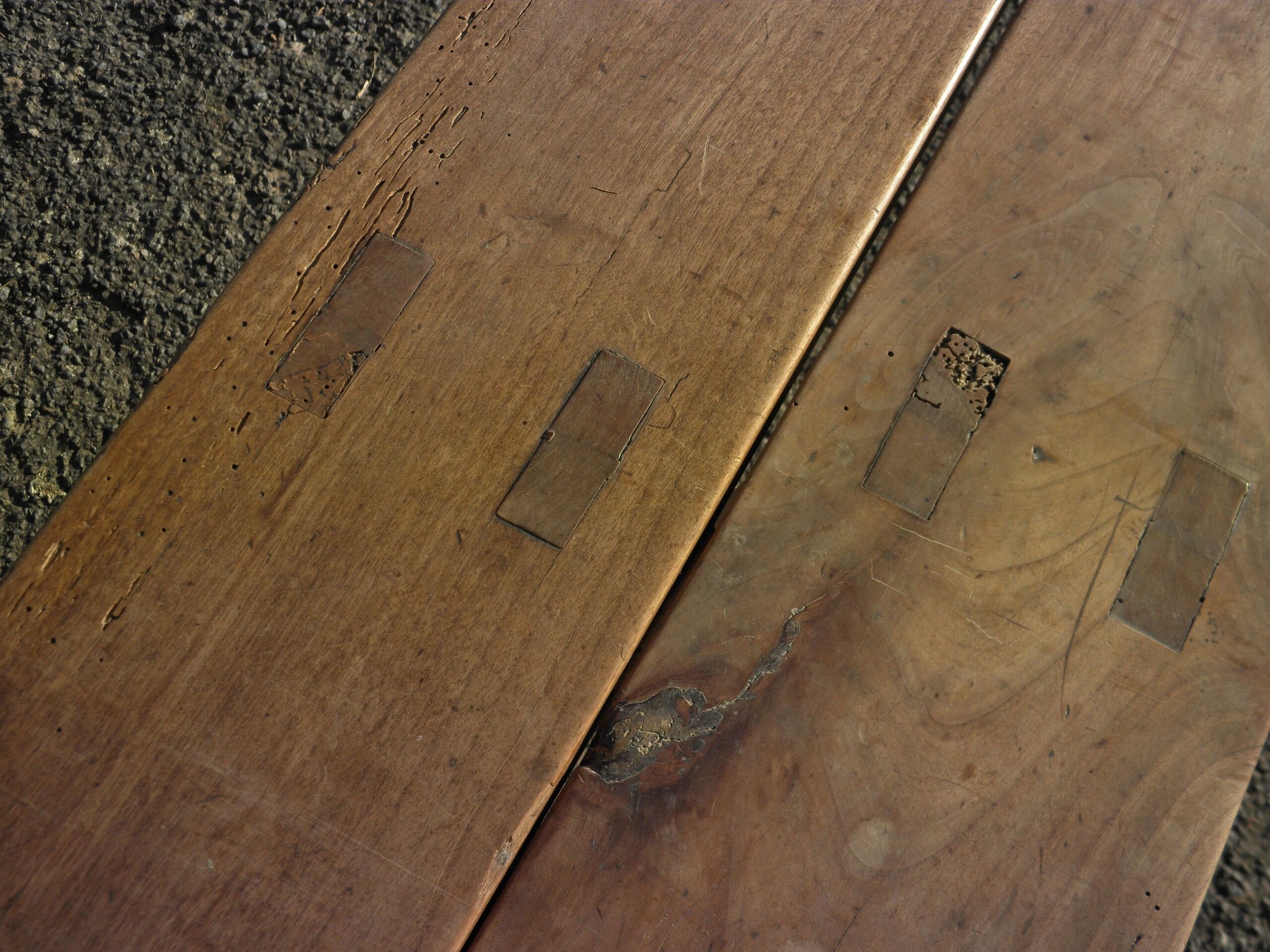 Pair of cherry farm benches