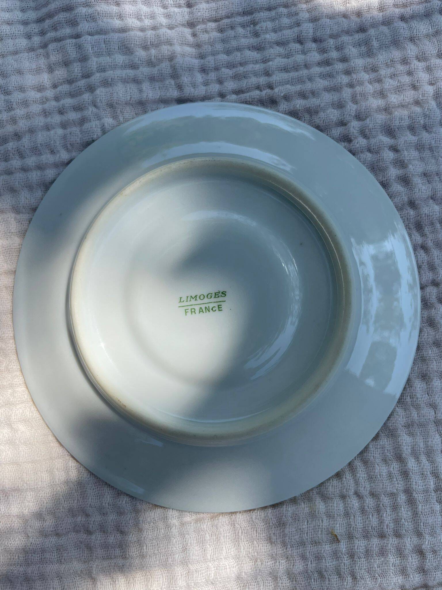 Porcelain set of small plates golden Limoges France