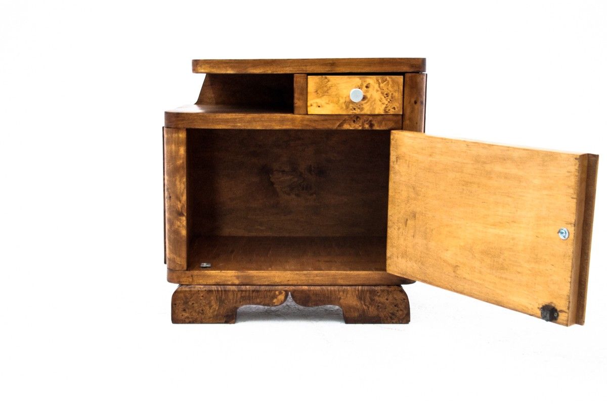 Art deco bedside tables, poland, 1950s
