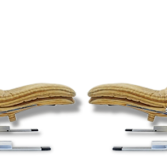 Pair of Onda Wave lounge chairs by Giovanni Offredi for Saporiti