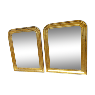 Pair of gilded mirrors from Louis-Philippe period  - 81x62cm