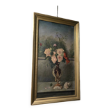 Oil on canvas with bouquet