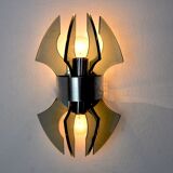 Veca wall lamp, carved murano glass, italy, 1970