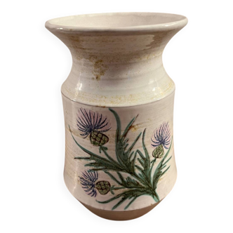 Hand-painted stoneware vase
