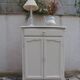 Small vintage buffet reimagined in pearl grey, wooden top.