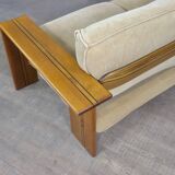 Afra & Tobia Scarpa ‘Artona’ Sofa In Elm And Linen For Maxalto, 1975