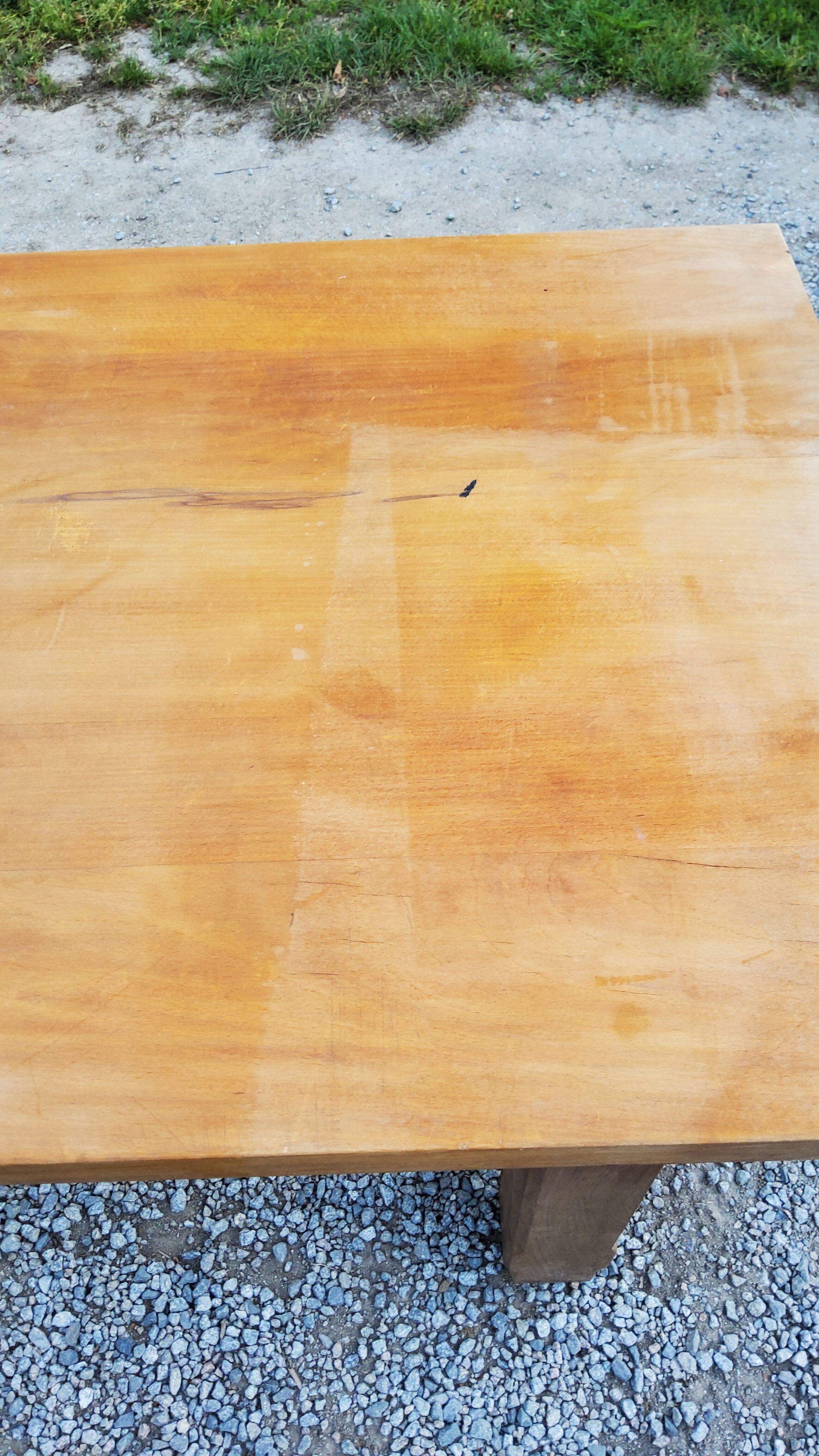 Table de ferme en hêtre et chêne 1 tiroir en ceinture 200cm
