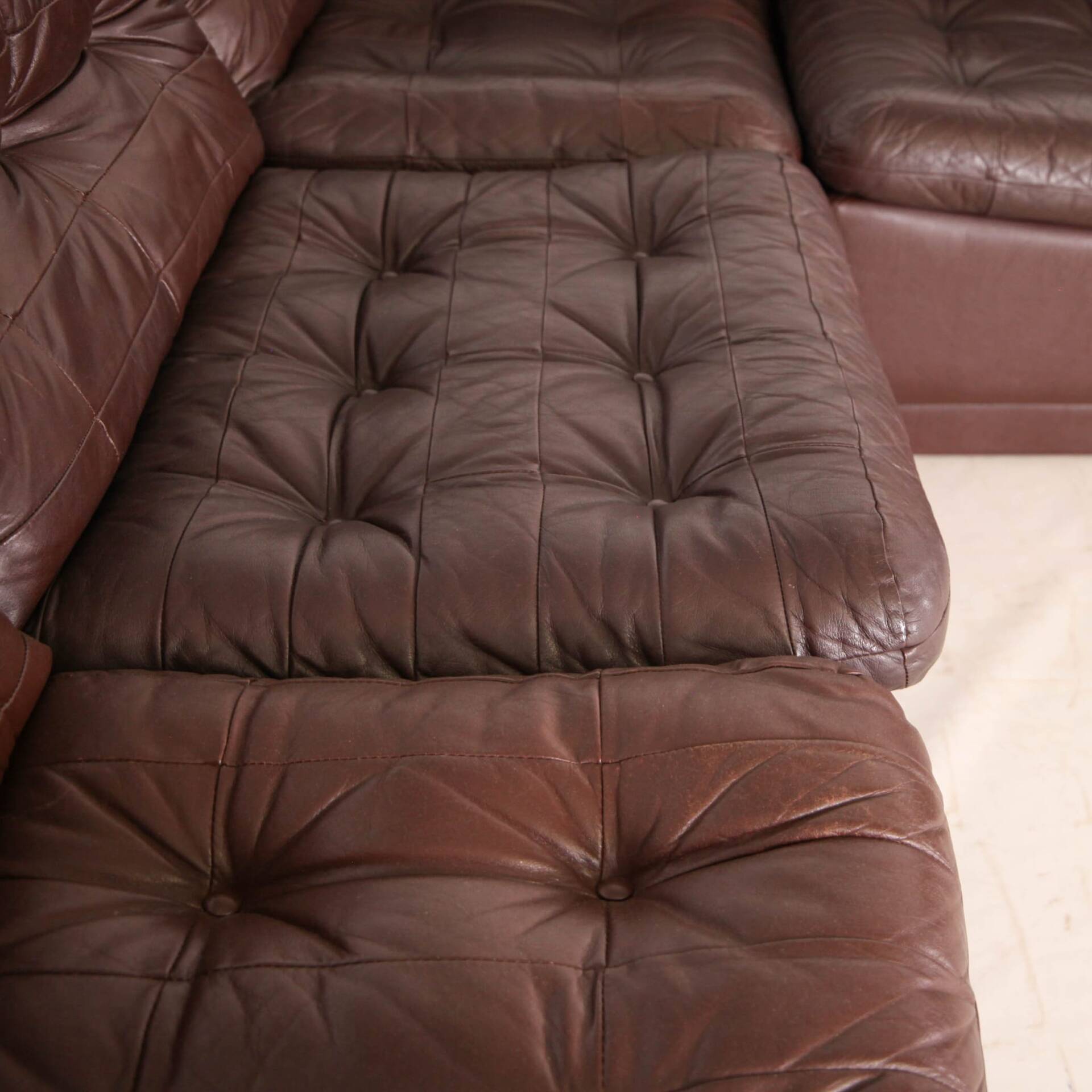 Modular leather sofa