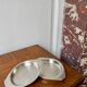Paire de coupelles vintage en acier inoxydable