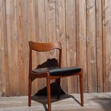 Set of 4 Scandinavian teak chairs and sky seats