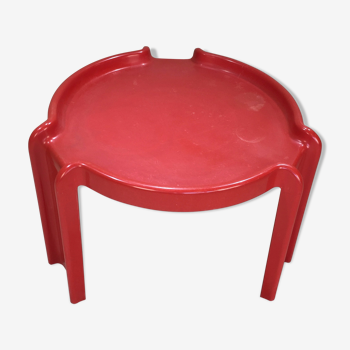 Red Giotto Stoppino side table edited by Kartell 70s