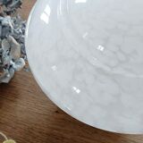 Table lamp globe saucer glass Clichy white