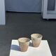 Set of 2 cups in Indonesian ceramic (brown & speckled glazed matte)