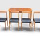 Extendable vintage Lübke table with 4 Lübke teak chairs