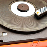 Old thomson stereo record player batteries and vintage sector orange