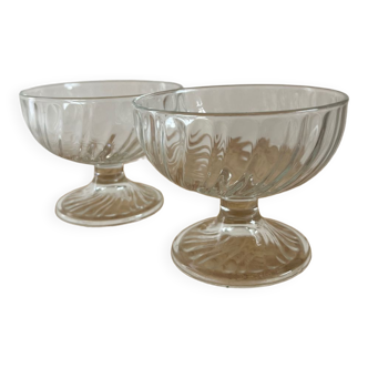 Coupes de fruit vintage verre