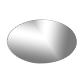 Miroir biseauté art déco ovale 59cm x 93cm