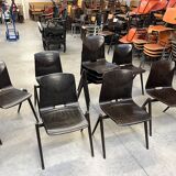 Set of 10 Galvanitas S22 Wenge chairs from the 70s Netherlands