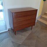 Commode en bois vernis, années 80
