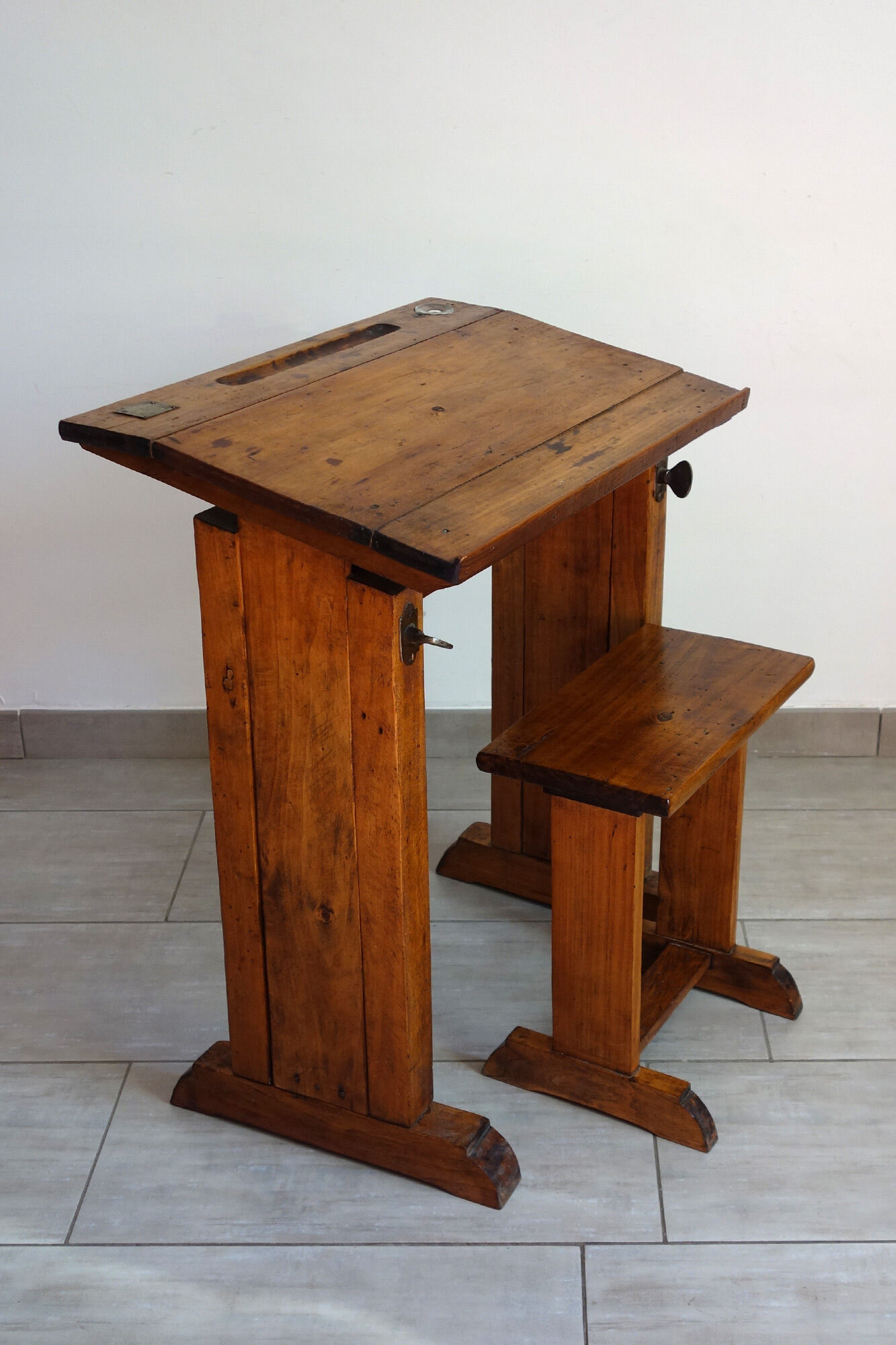 Architect's table and stool by Féret, France, 1890
