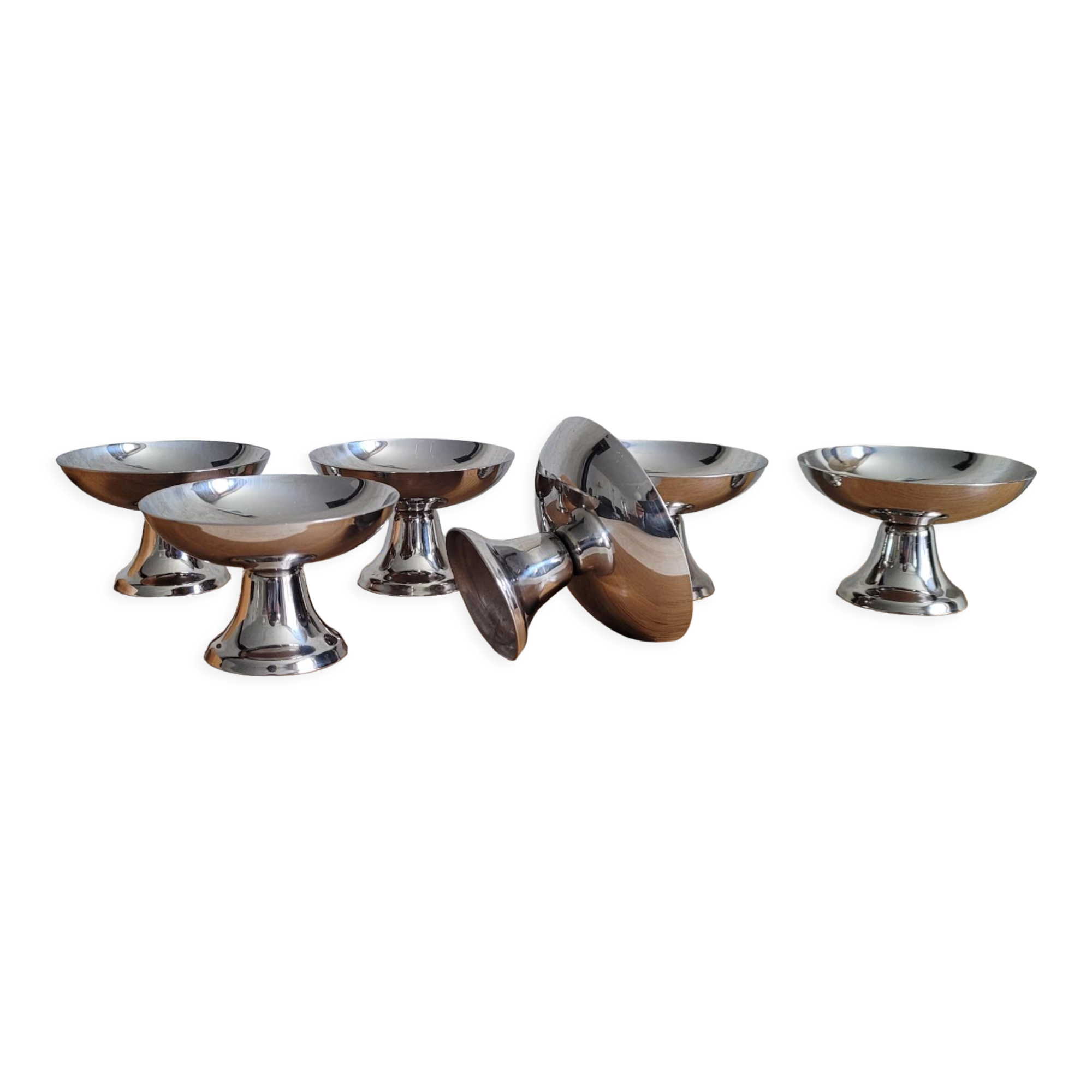 Lot de 6 coupes à glace en inox Guy Degrenne