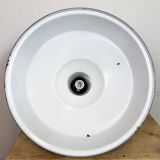 Large Industrial British Grey Enamel Factory Pendant Lamp from Benjamin, 19