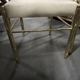 Set of 6 Bamboo chairs in brass 1980