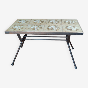 Ceramic and wrought iron coffee table