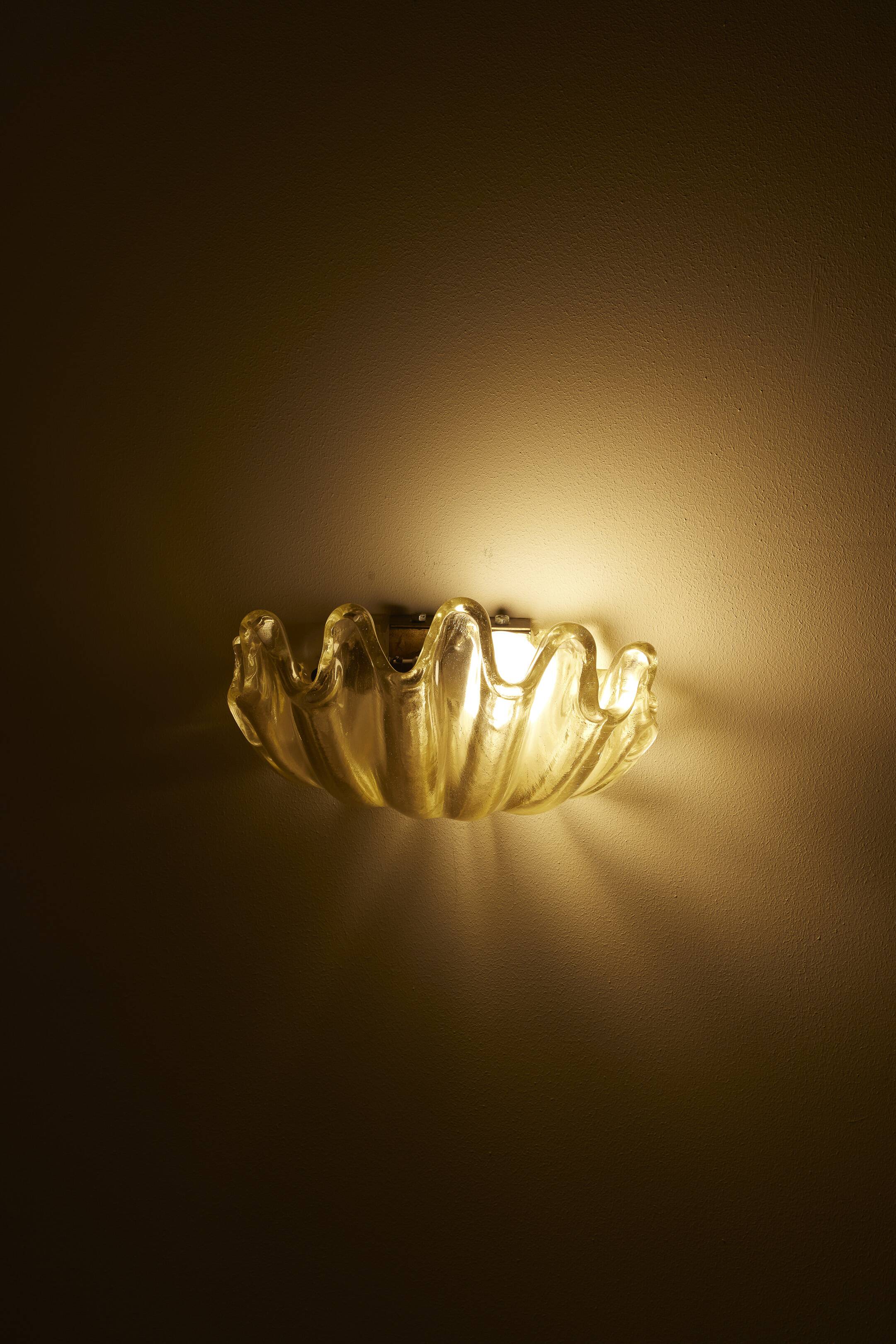 Barovier & Toso glass shell wall lamp