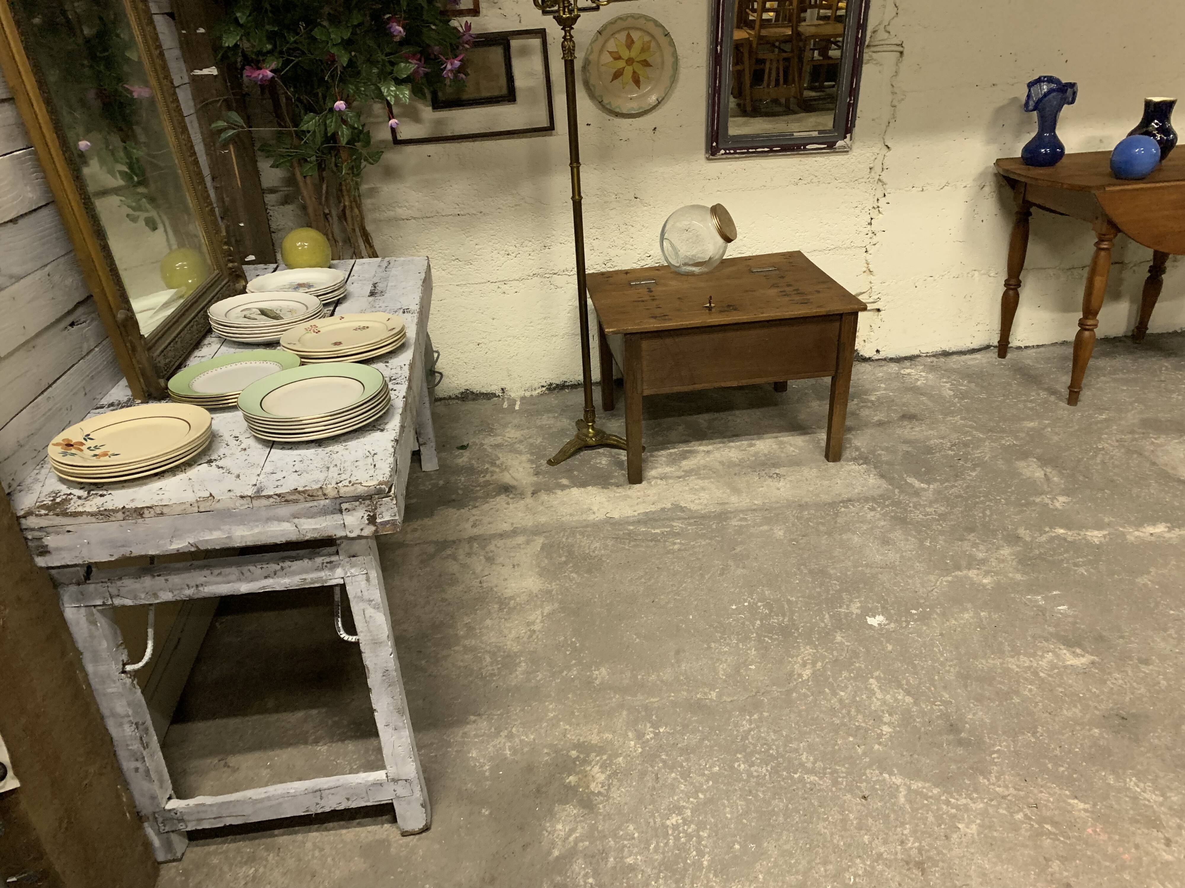 Coffee table with a key storage compartment.