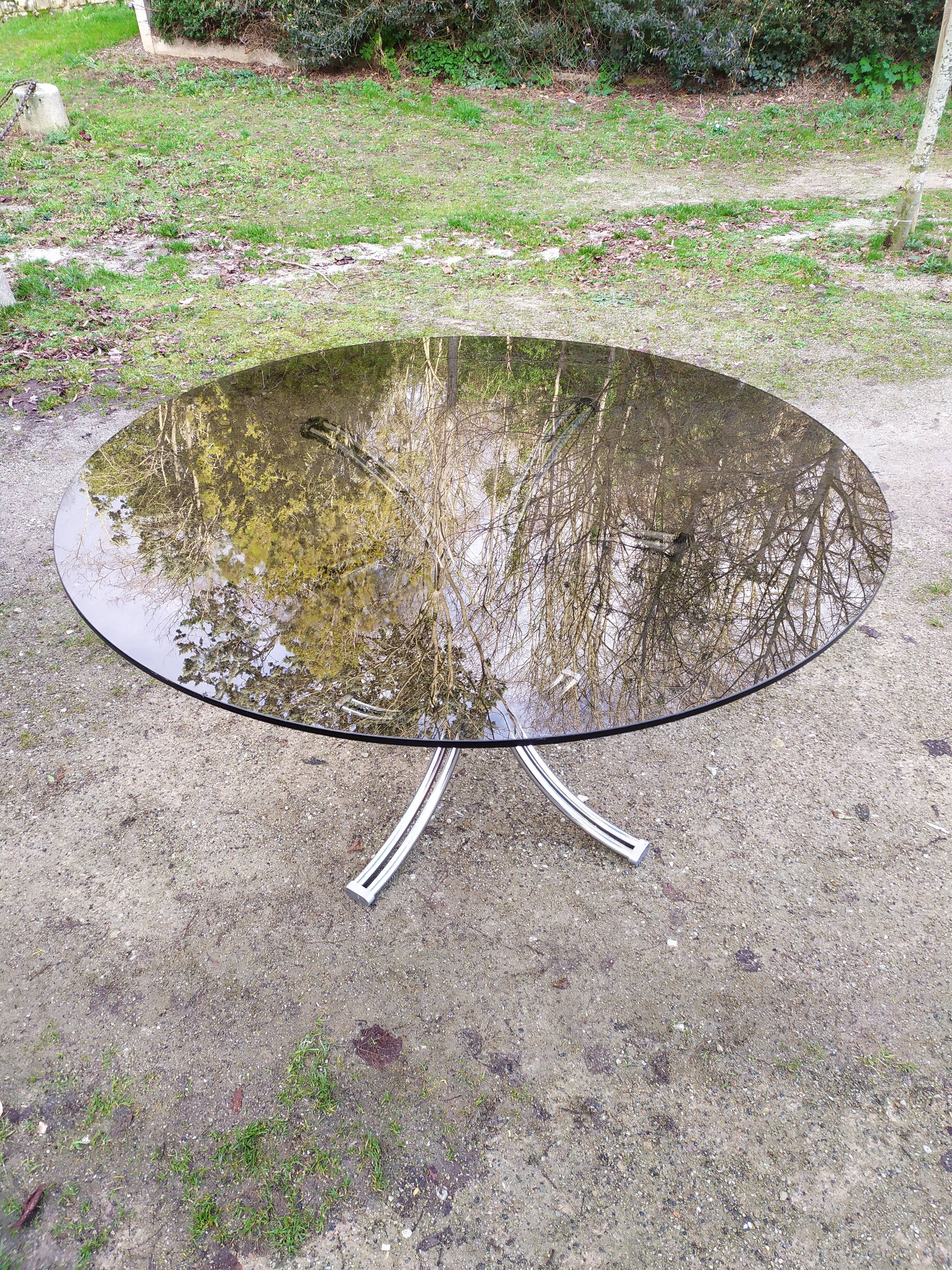 Glass dining table 70s - 130 cm